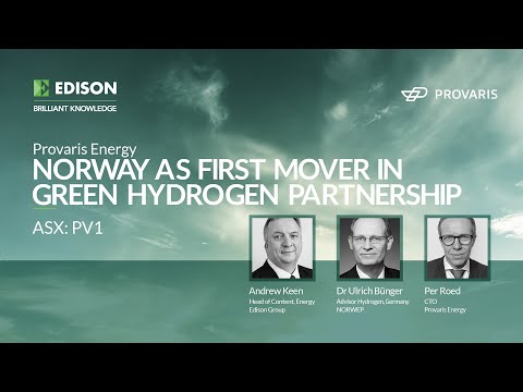 Provaris Energy: NORWAY AS FIRST MOVER IN GREEN HYDROGEN PARTNERSHIP